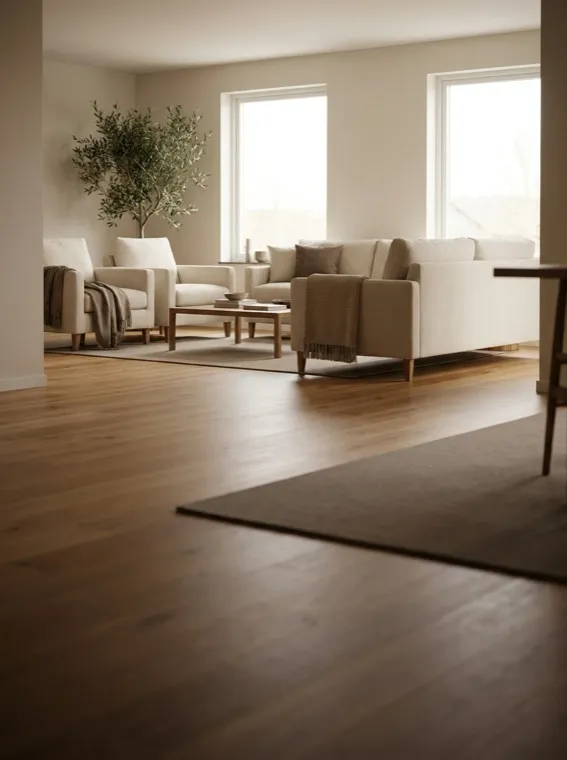 Bright clean modern home living space