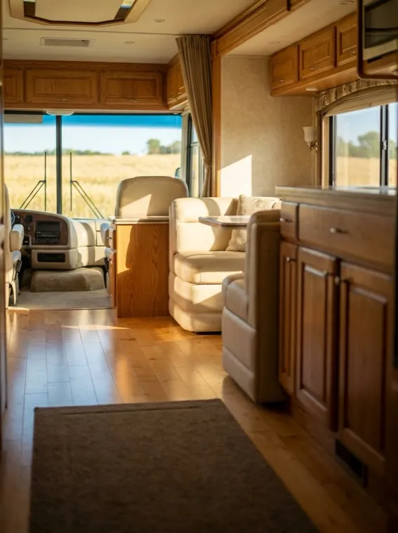 Clean modern RV motorhome interior